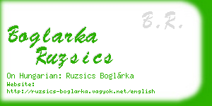 boglarka ruzsics business card